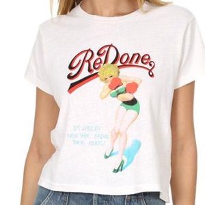 Re/Done Boxing Girl Graphic Tee. Size Large.
